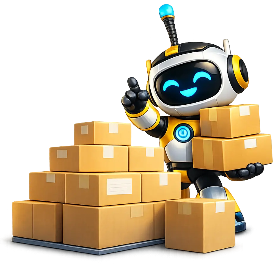 Robot gestionando pedidos y envios de termos en mayoreo